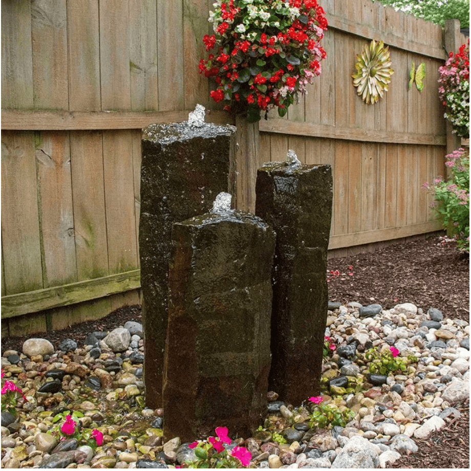 Aquascape Fountain Kit Aquascape Mongolian Basalt Columns Set of 3 Landscape Fountain Kit 58089