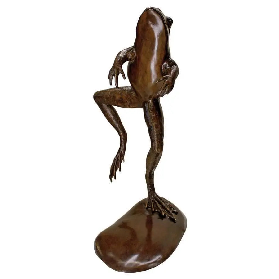 Design Toscano Garden Statues Design Toscano Giant Leaping, Spitting Frog Cast Bronze Garden Statue AS22053