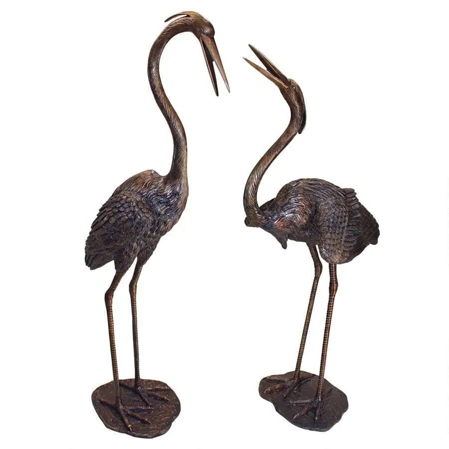 Design Toscano Garden Statues Design Toscano Grande Heron Cast Bronze Garden Statue Set PN96970