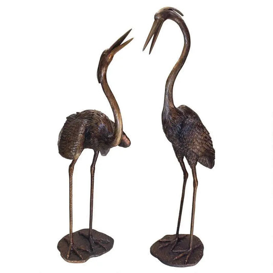 Design Toscano Garden Statues Design Toscano Grande Heron Cast Bronze Garden Statue Set PN96970