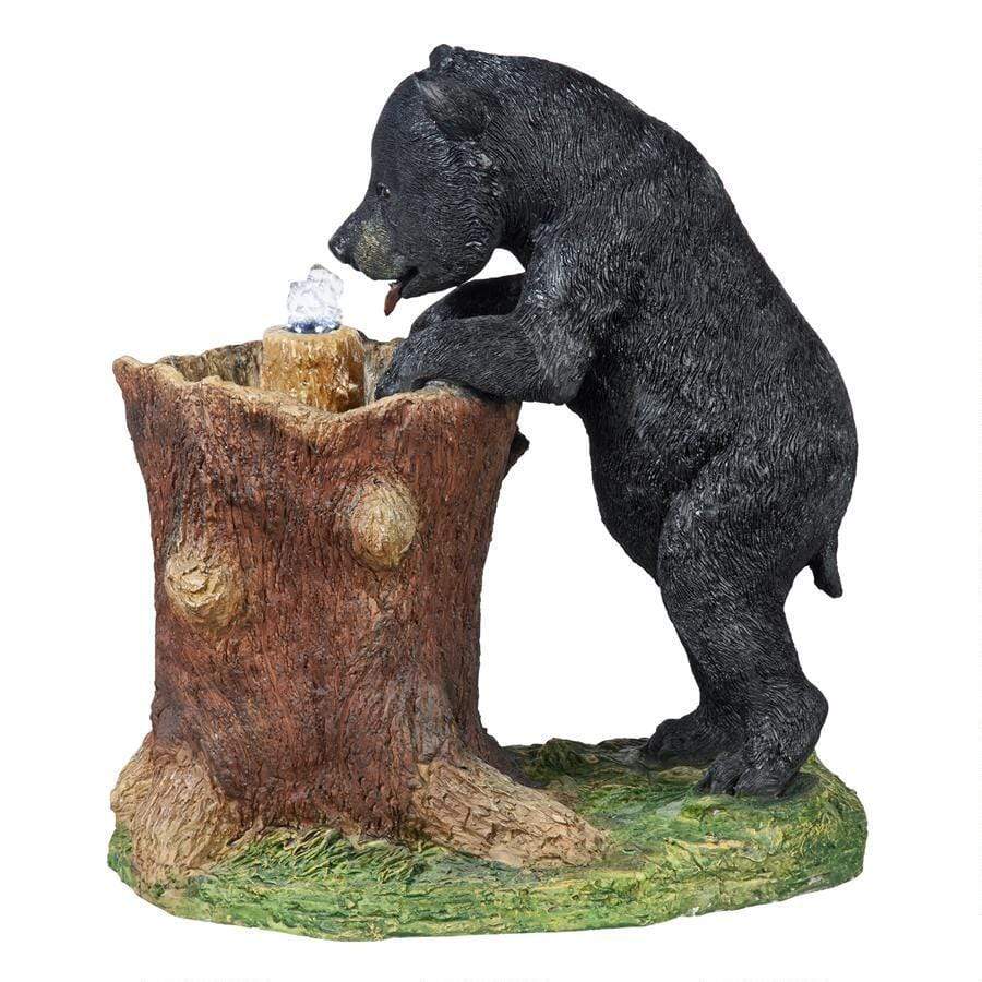 Design Toscano Outdoor Fountains Design Toscano Guzzling Gulp Black Bear Garden Fountain KY2093