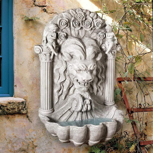 Design Toscano Outdoor Fountains Design Toscano House of York Lion Sculptural Animal Outdoor Fountain KY207