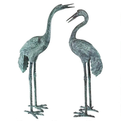 Design Toscano Garden Statues Design Toscano Large Cranes Cast Bronze Garden Statue Set SU2075