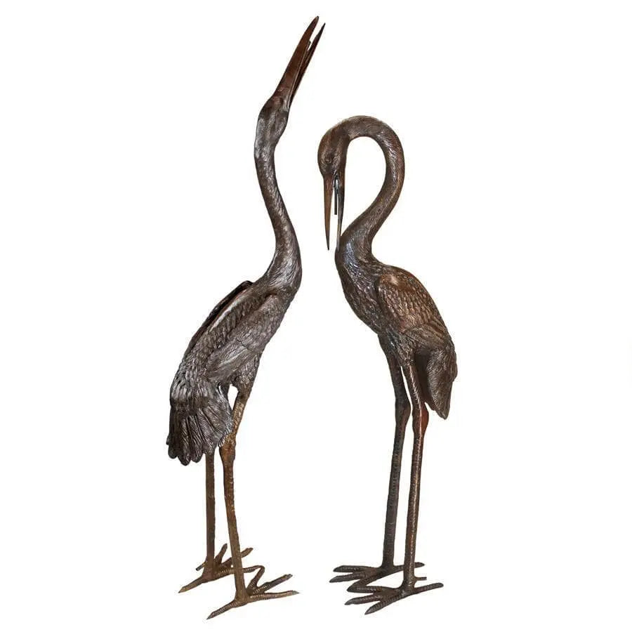 Design Toscano Garden Statues Design Toscano Large Herons Cast Bronze Garden Statue Set KW955020