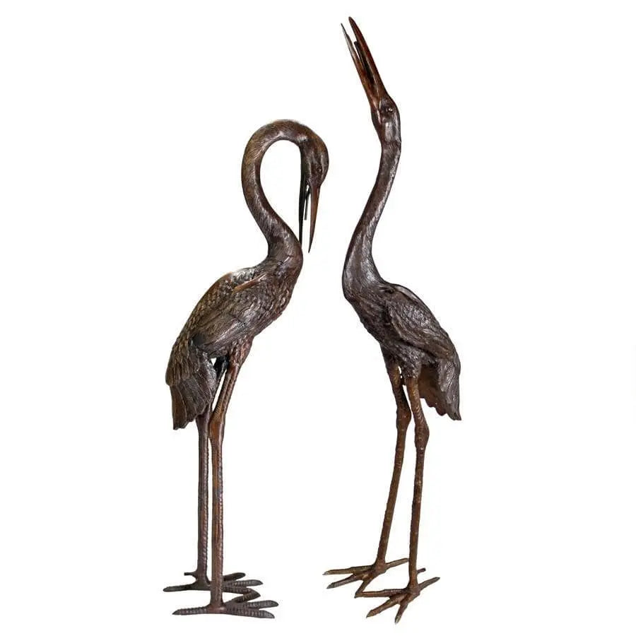 Design Toscano Garden Statues Design Toscano Large Herons Cast Bronze Garden Statue Set KW955020