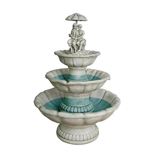 Design Toscano Outdoor Fountains Design Toscano Lovers Under Umbrella Sculptural Garden Outdoor Fountain KY2003