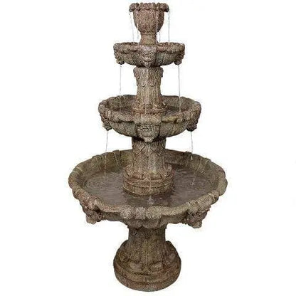 Design Toscano Outdoor Fountains Design Toscano Medici Lion Four-Tier Garden Outdoor Fountain KY2037