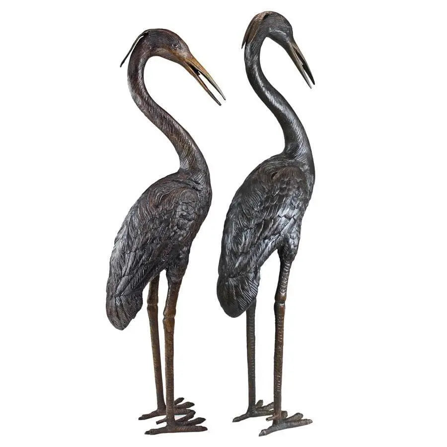 Design Toscano Garden Statues Design Toscano Medium Herons Cast Bronze Garden Statue Set KW919480