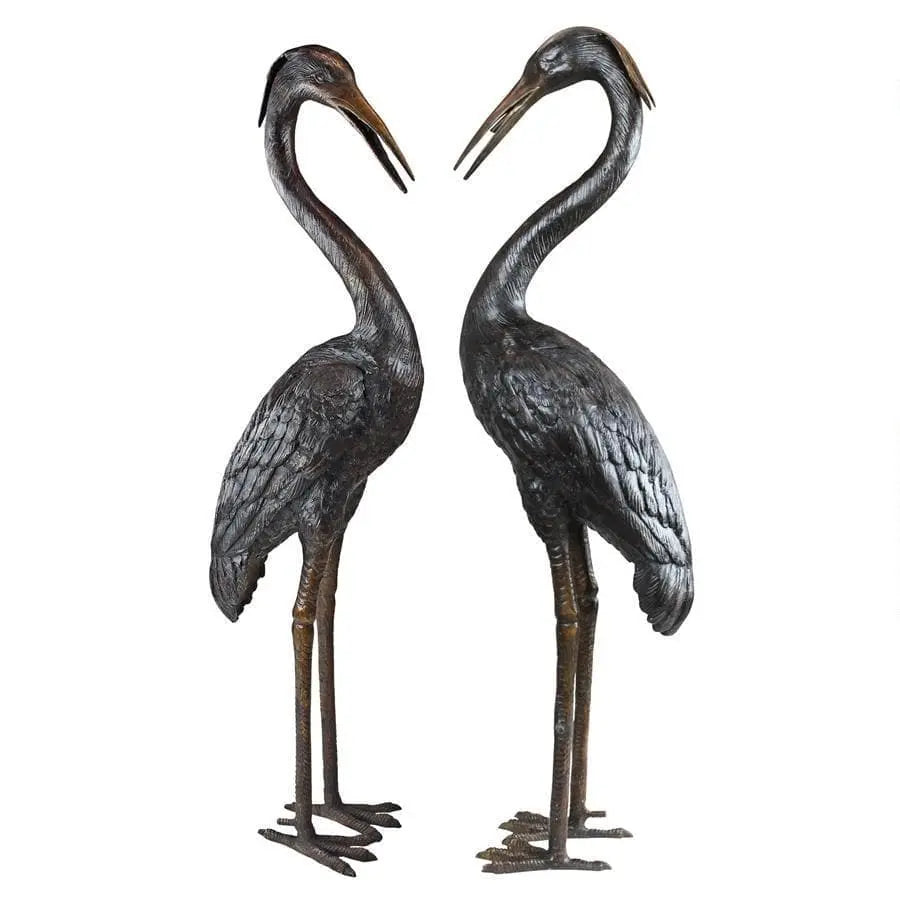 Design Toscano Garden Statues Design Toscano Medium Herons Cast Bronze Garden Statue Set KW919480