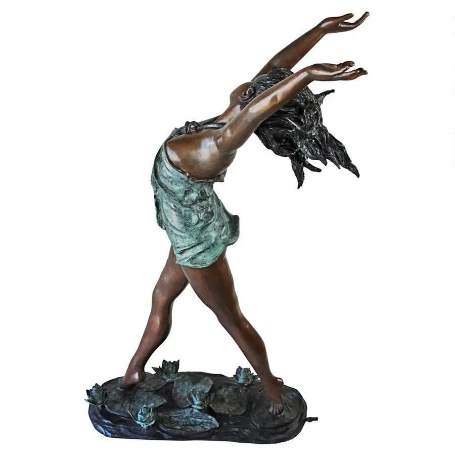 Design Toscano Garden Statues Design Toscano Nymph Dancing on Lilies Cast Bronze Garden Statue KW29420