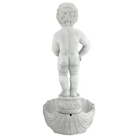 Design Toscano Outdoor Fountains Design Toscano Peeing Boy of Brussels Sculptural Outdoor Fountain with Plinth Base NG33505