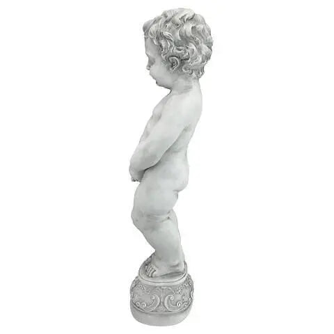 Design Toscano Outdoor Fountains Design Toscano Peeing Boy of Brussels Sculptural Outdoor Fountain with Plinth Base NG33505