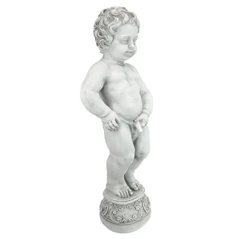 Design Toscano Outdoor Fountains Design Toscano Peeing Boy of Brussels Sculptural Outdoor Fountain with Plinth Base NG33505