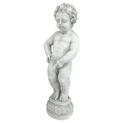 Design Toscano Outdoor Fountains Design Toscano Peeing Boy of Brussels Sculptural Outdoor Fountain with Plinth Base NG33505