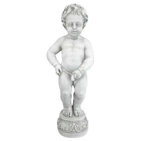 Design Toscano Outdoor Fountains Design Toscano Peeing Boy of Brussels Sculptural Outdoor Fountain with Plinth Base NG33505