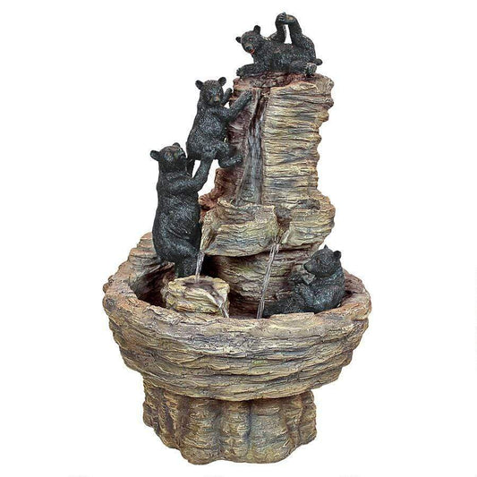 Design Toscano Outdoor Fountains Design Toscano Rocky Mountain Splash Black Bears Garden Fountain KY1015