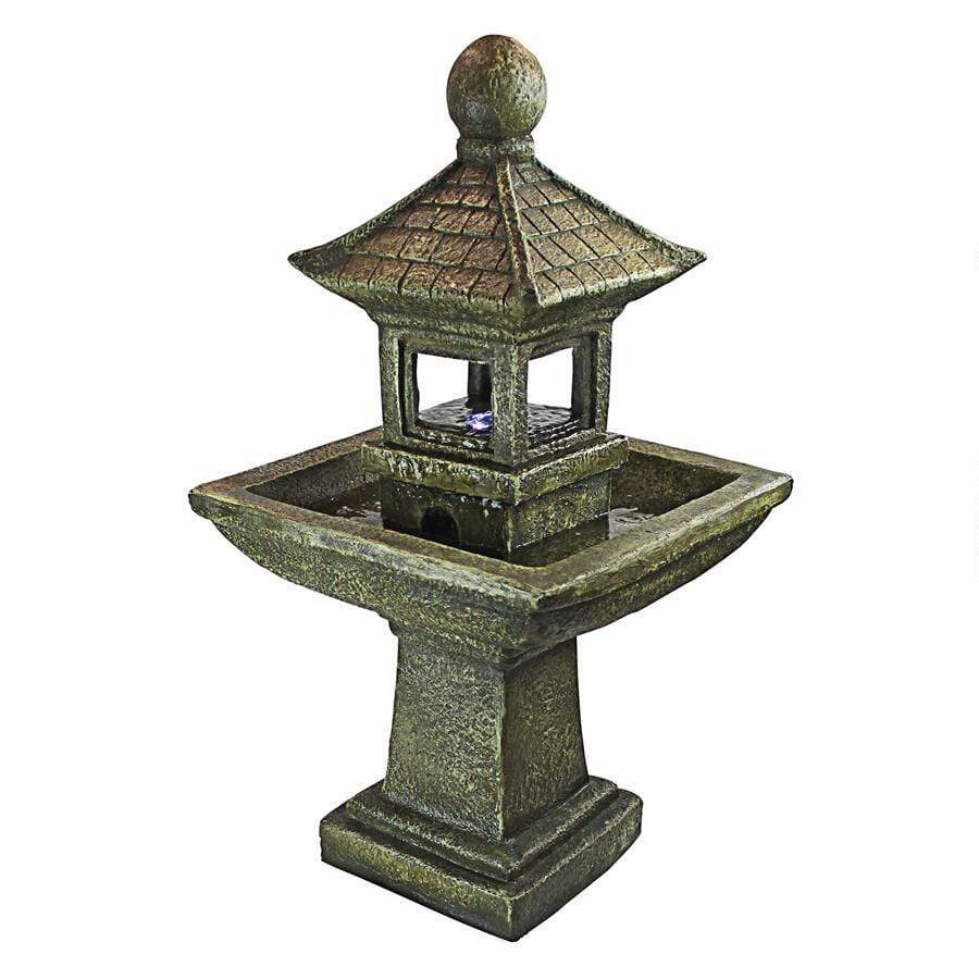 Design Toscano Outdoor Fountains Design Toscano Sacred Space Pagoda Illuminated Garden Outdoor Fountain QN1509