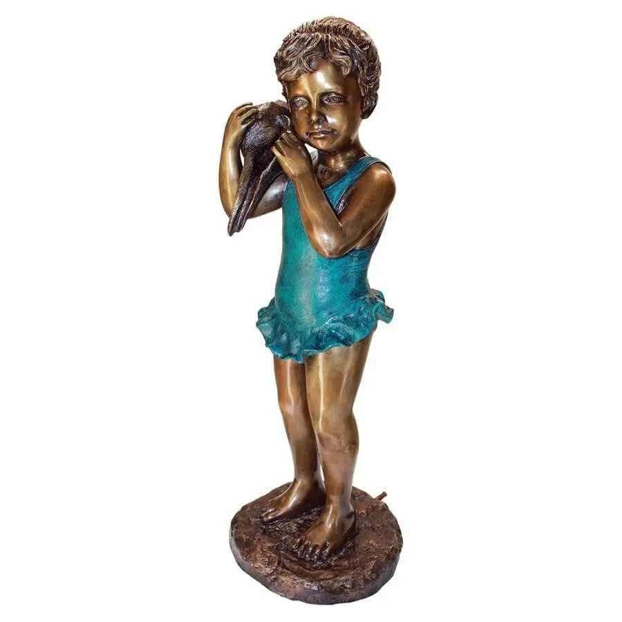 Design Toscano Garden Statues Design Toscano Sea Shell Sounds Standing Girl Cast Bronze Garden Statue PN6572