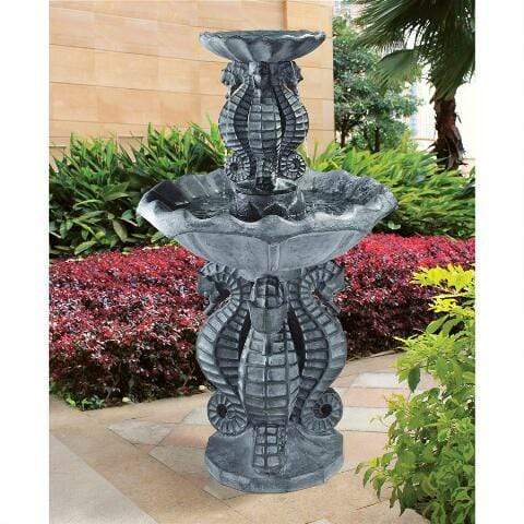 Design Toscano Outdoor Fountains Design Toscano Spirit of the Ocean Two-Tier Seahorse Garden Outdoor Fountain KY2096