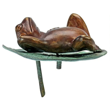 Design Toscano Garden Statues Design Toscano Spitting Frog on Lily Pad Bronze Garden Statue SU5080