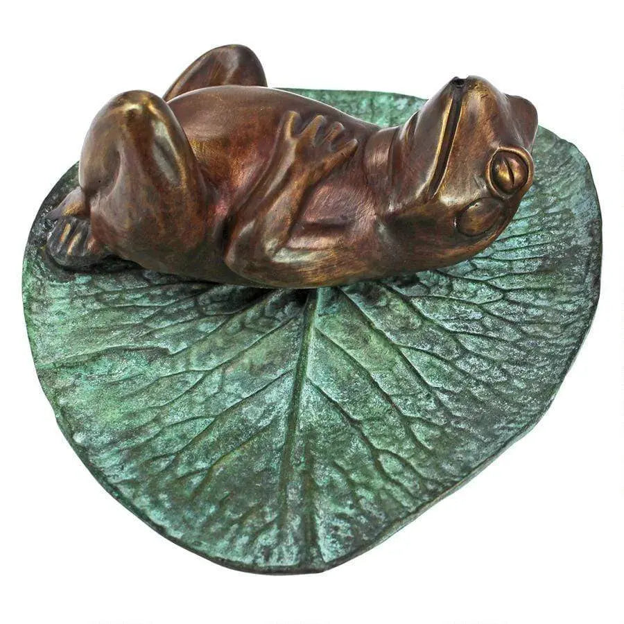 Design Toscano Garden Statues Design Toscano Spitting Frog on Lily Pad Bronze Garden Statue SU5080