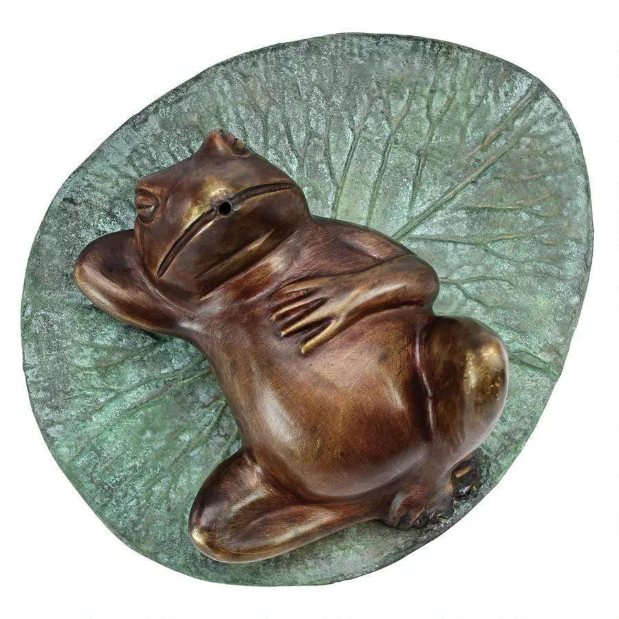 Design Toscano Garden Statues Design Toscano Spitting Frog on Lily Pad Bronze Garden Statue SU5080