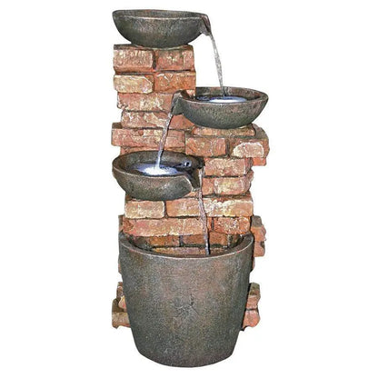 Design Toscano Outdoor Fountains Design Toscano Stacked Bricks Cascading Garden Outdoor Fountain SS1083