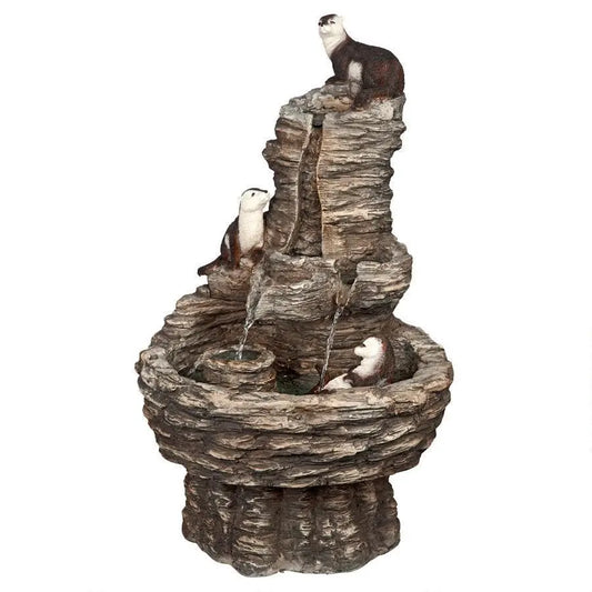 Design Toscano Outdoor Fountains Design Toscano Tres Amigos Playful Otter Cascading Garden Fountain KY1008