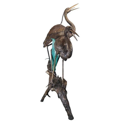 Design Toscano Garden Statues Design Toscano Two Herons on a Log Cast Bronze Garden Statue PN6805