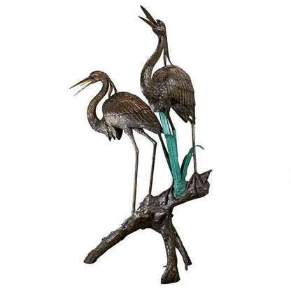 Design Toscano Garden Statues Design Toscano Two Herons on a Log Cast Bronze Garden Statue PN6805