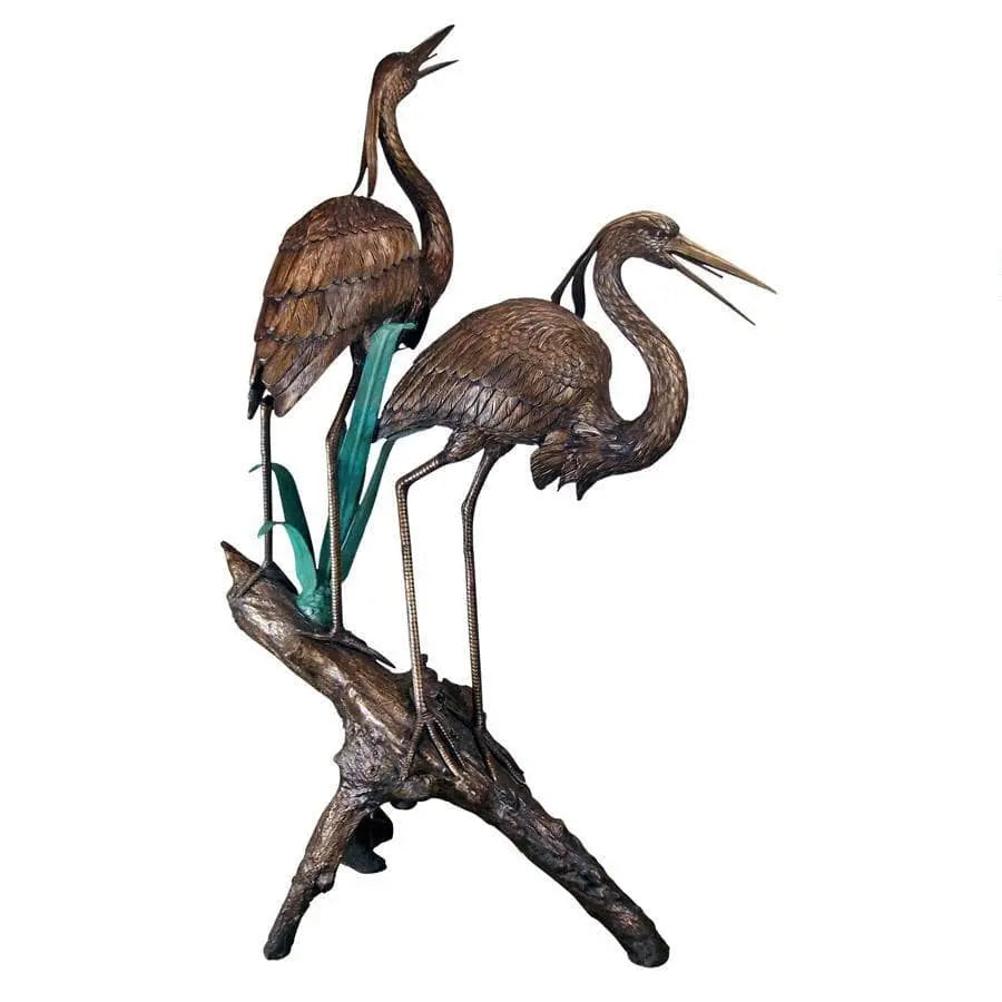 Design Toscano Garden Statues Design Toscano Two Herons on a Log Cast Bronze Garden Statue PN6805