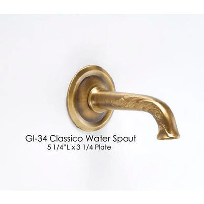 FountainsUSA 1722 / French Limestone (Color Shown) / GI-34 Bronze Classico Water Spout Giannini Garden Catalina Concrete Terrace Outdoor Garden Fountain 1722