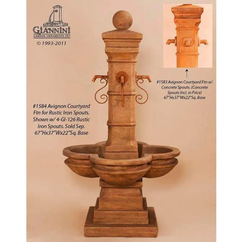 Giannini Garden Outdoor Fountains Giannini Garden Avignon Spout Concrete Courtyard Outdoor Fountain 1584