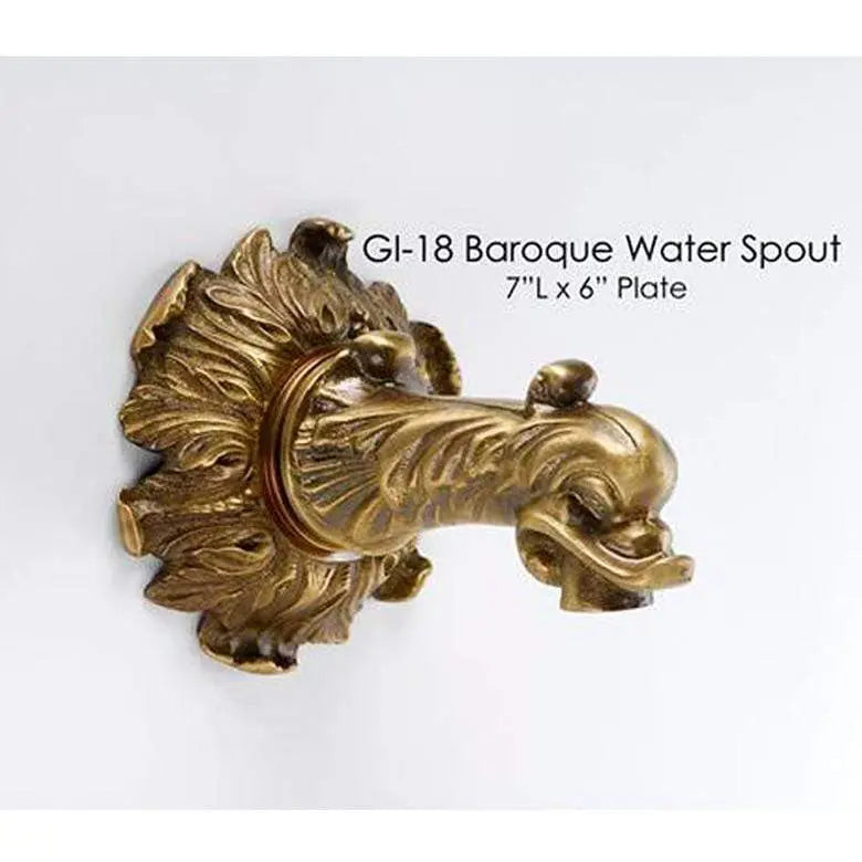 Giannini Garden Outdoor Fountains Giannini Garden Baroque Water Spout Bronze Brass GI-18