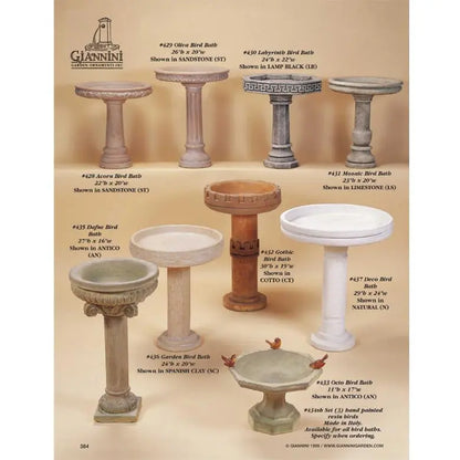 Giannini Garden Outdoor Fountains Giannini [Garden] Bird Bath Outdoor Cast Stone 436