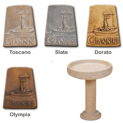 Giannini Garden Outdoor Fountains Garden / Toscano (TO) / 24"H x 20"W Giannini [Garden] Bird Bath Outdoor Cast Stone 436