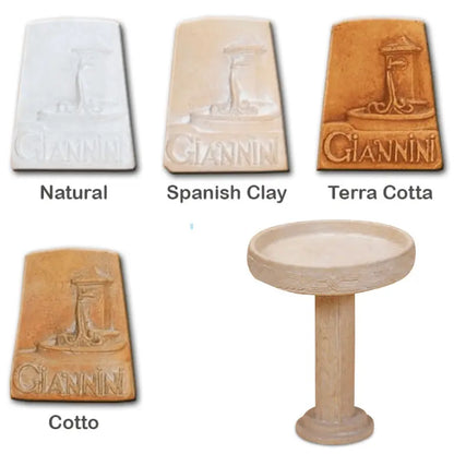 Giannini Garden Outdoor Fountains Garden / Natural (NAT) / 24"H x 20"W Giannini [Garden] Bird Bath Outdoor Cast Stone 436