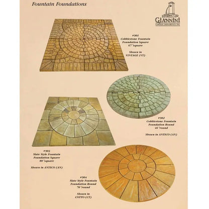 Giannini Garden Outdoor Fountains Giannini Garden Cobblestone Fountain Foundation 46" Round #902