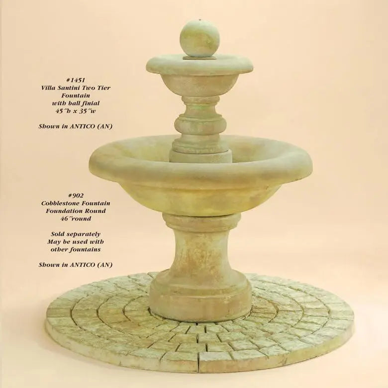 Giannini Garden Outdoor Fountains Giannini Garden Cobblestone Fountain Foundation 46" Round #902