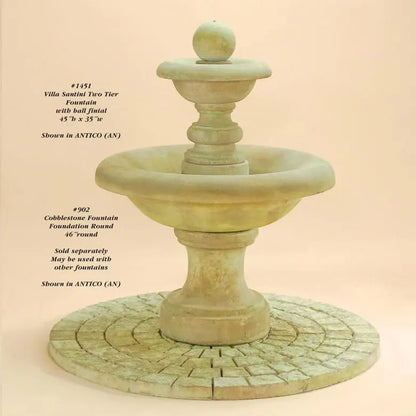 Giannini Garden Outdoor Fountains Giannini Garden Cobblestone Fountain Foundation 46" Round #902