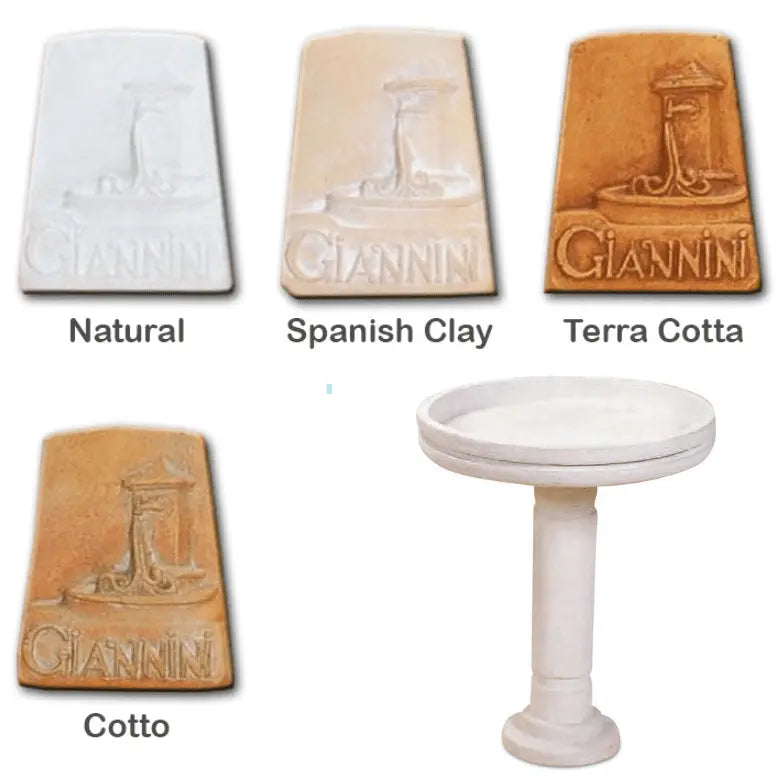 Giannini Garden Outdoor Fountains Deco / Spanish Clay (SC) / 29"H x 24"W Giannini Garden Deco Bird Bath Outdoor Cast Stone 437