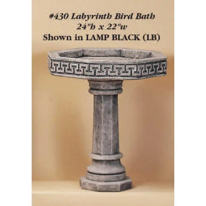 Giannini Garden Outdoor Fountains Giannini Garden Labyrinth Bird Bath Outdoor Cast Stone 430