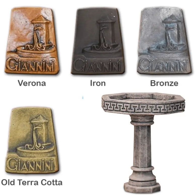 Giannini Garden Outdoor Fountains Labyrinth / Verona (VR) / 24"H x 22"W Giannini Garden Labyrinth Bird Bath Outdoor Cast Stone 430