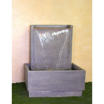 Giannini Garden Outdoor Fountains Lamina Short / Greystone (GS) / 43"H x 34"W x 25"D Giannini Garden Lamina Concrete Wall Outdoor Fountain Short 1737