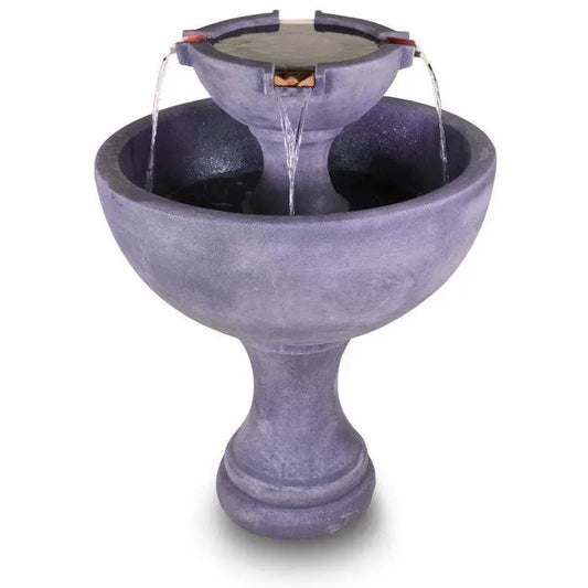 Giannini Garden Outdoor Fountains Newport / Greystone / 46"H x 33"W x 15" BD Giannini Garden Newport Greystone Tall Concrete Outdoor Fountain 1751