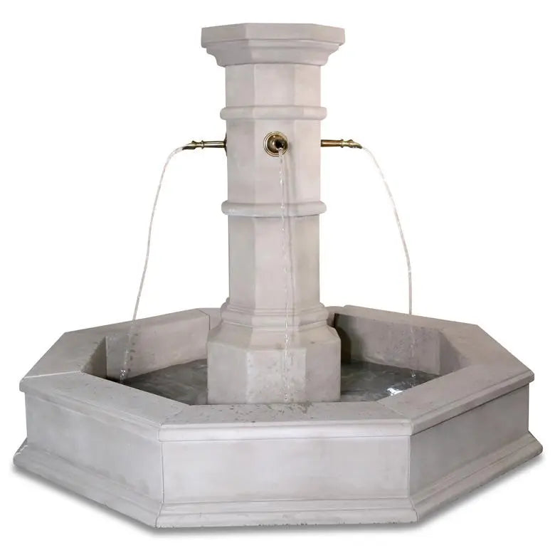 Giannini Garden Outdoor Fountains Giannini Garden Octavius Column French Limestone Concrete Outdoor Fountain 1731