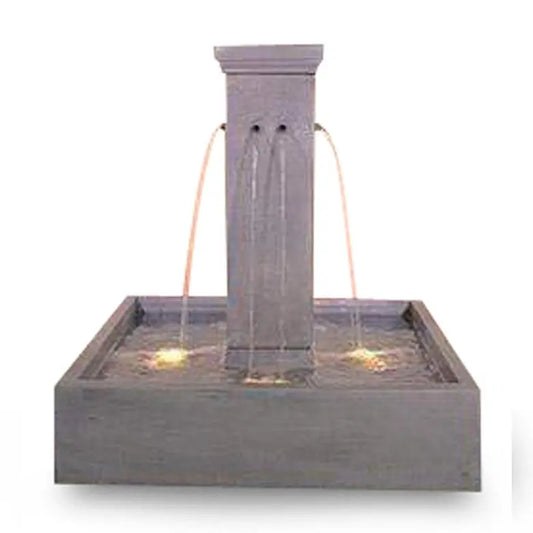 Giannini Garden Outdoor Fountains Quadrum / Greystone / 48" H x 43" W Giannini Garden Quadrum Greystone Concrete Courtyard Outdoor Fountain 1740