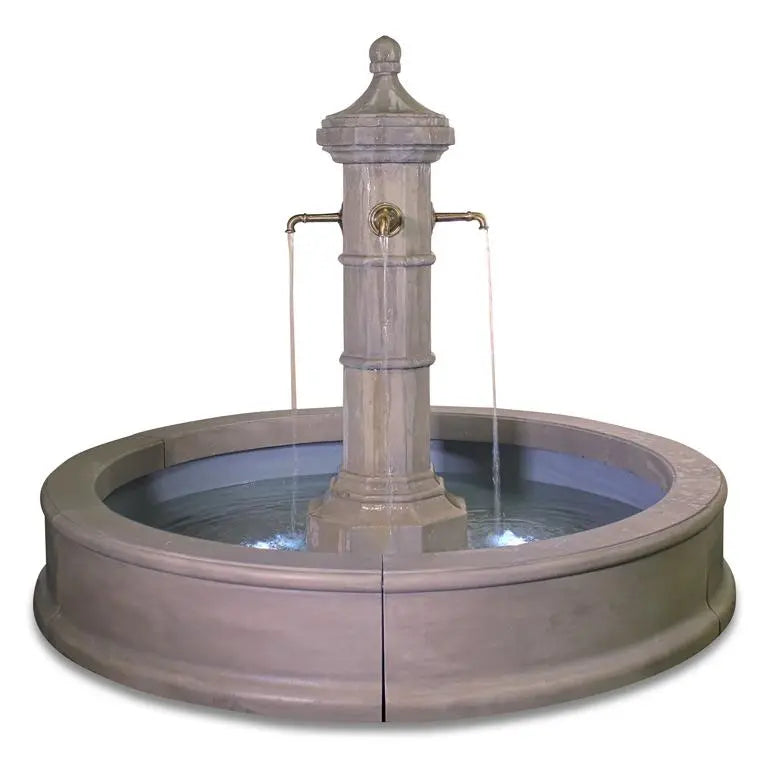 Giannini Garden Outdoor Fountains Giannini Garden Robaix Column French Limestone Concrete Outdoor Fountain 1732