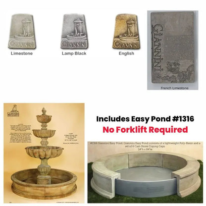 Giannini Garden Outdoor Fountains Giannini Garden Urbino Grande Tall Three Tier Pond Fountain 1287