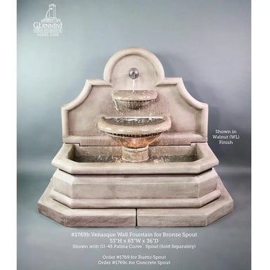 Giannini Garden Outdoor Fountains Giannini Garden Venasque Walnut Concrete Wall Outdoor Fountain 1769